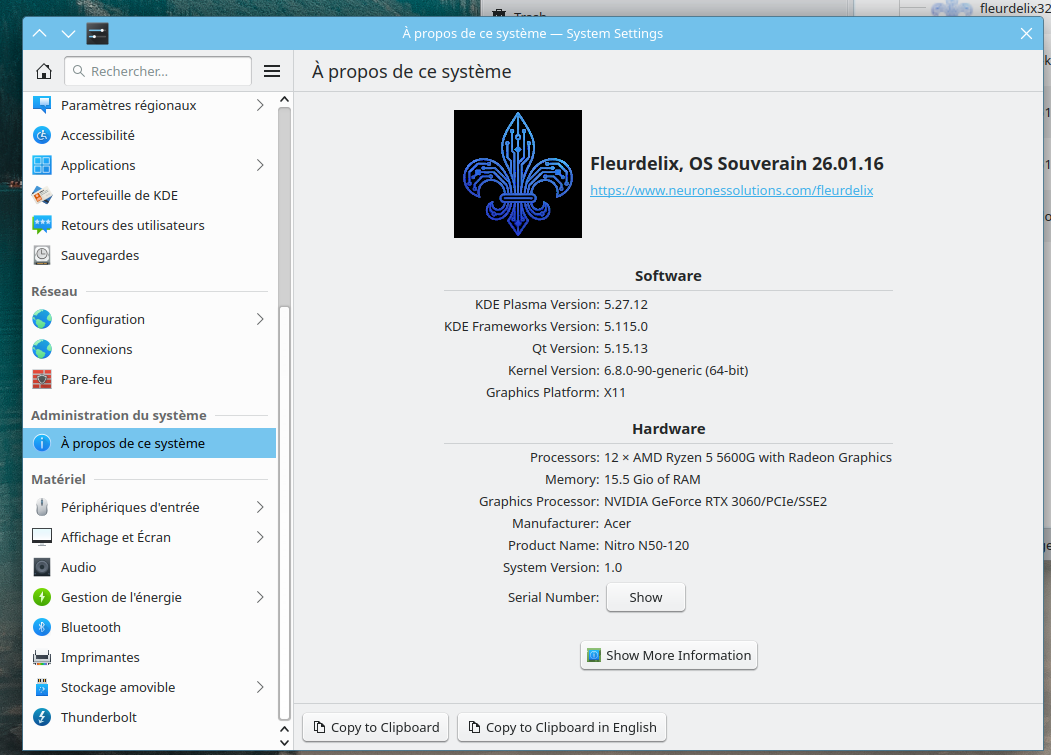 Fleurdelix, système d'exploitation souverain et dédié à l'IA, incluant framework shellbots