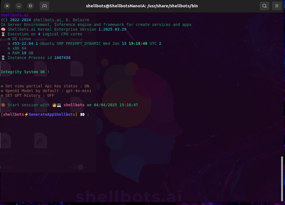 Fleurdelix, système d'exploitation souverain et dédié à l'IA, incluant framework shellbots